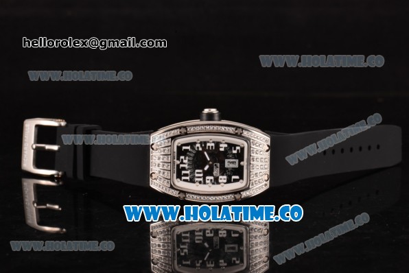 Richard Mille RM 007 Miyota 9015 Automatic Steel/Diamonds Case with Skeleton Dial and White Arabic Numeral Markers (K) - Click Image to Close